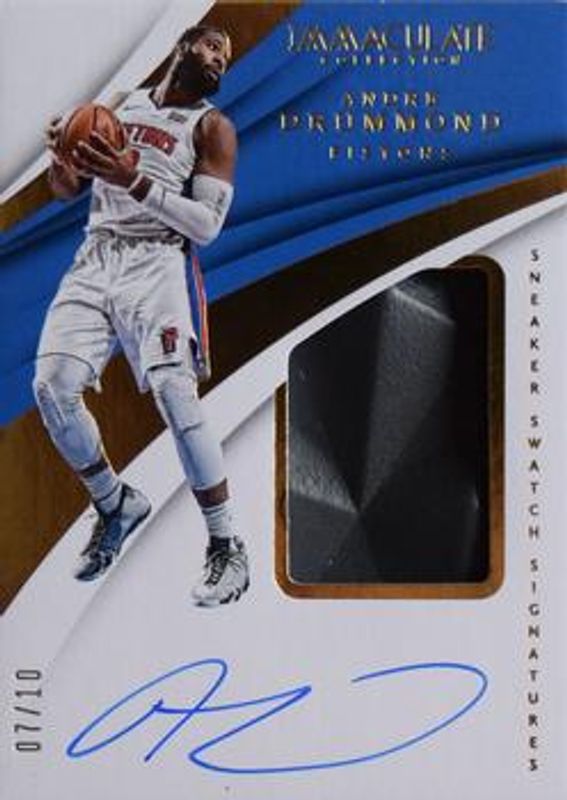 Andre Drummond 2017 Immaculate #SN-ADR Sneaker Swatches Signatures - Gold /10 RAW