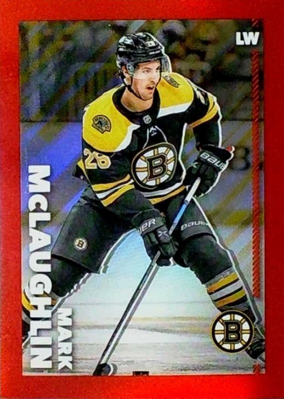 Marc McLaughlin 2022 Topps Chrome NHL Sticker Collection #50 Red Refractor /5 Rookie RAW