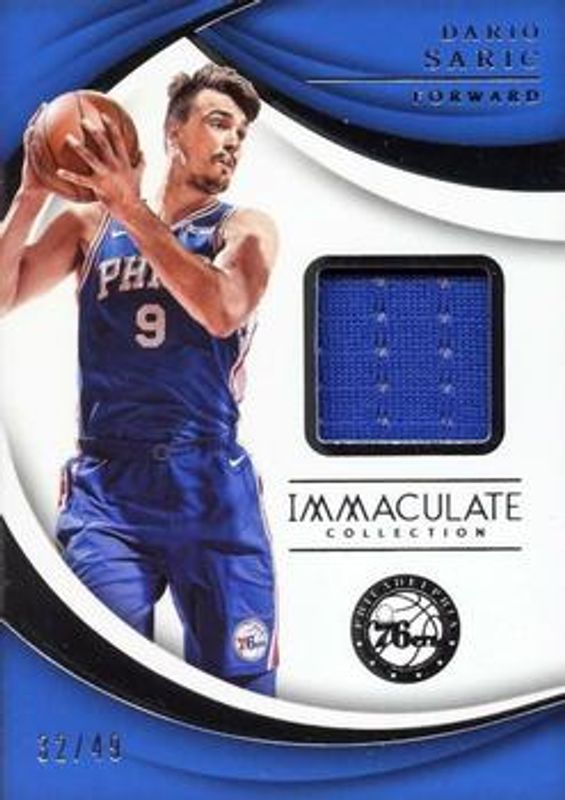 Dario Saric 2017 Immaculate #SW-DSR Swatches /49 RAW