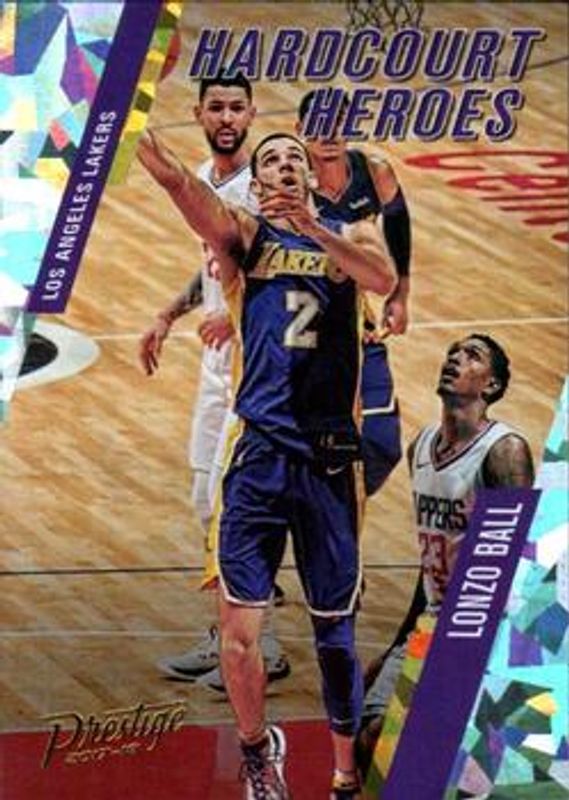 Lonzo Ball 2017 Prestige #14 Hardcourt Heroes - Crystal Rookie RAW