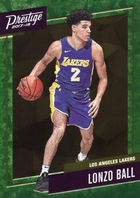 Lonzo Ball 2017 Prestige #2 Micro Etch Rookies Bright - Green RAW