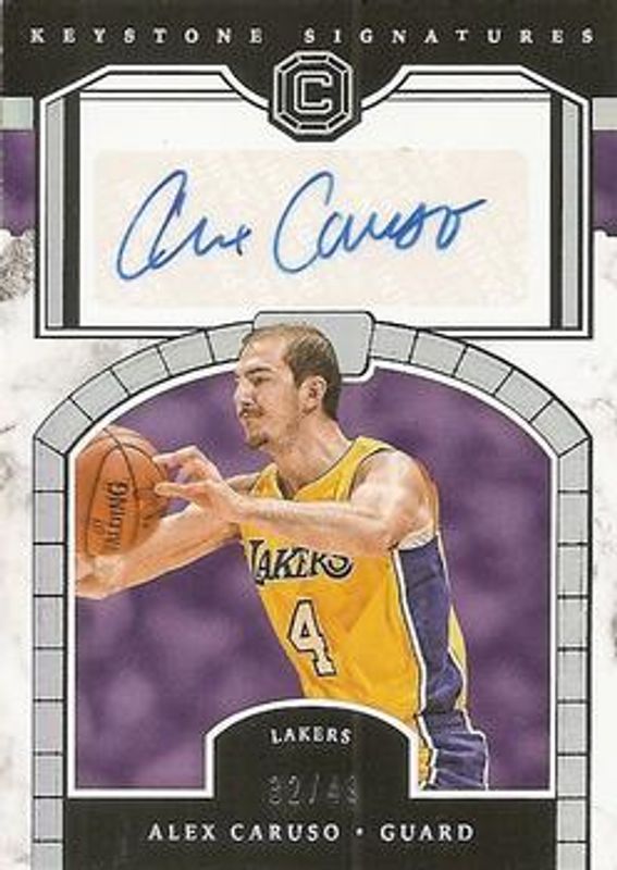 Alex Caruso 2017 Cornerstones #KS-ACX Keystone Signatures - Silver /49 Rookie RAW