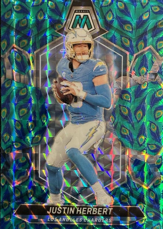 Justin Herbert 2024 Mosaic #120 Choice Peacock /(SSP) RAW