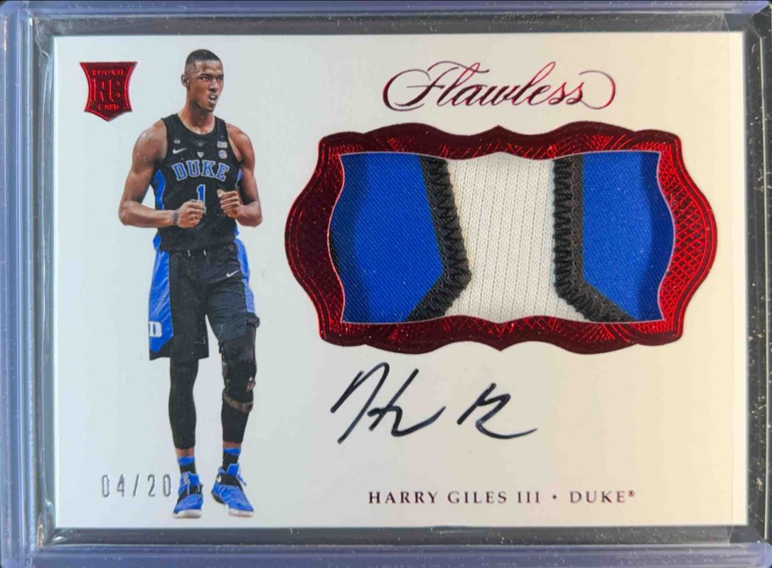 Harry Giles 2017 Flawless Collegiate #BK-HG Rookie Patch Autographs - Ruby /20 RAW