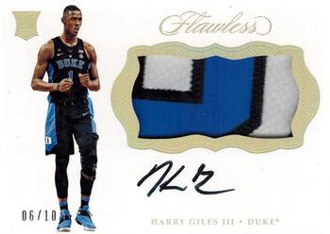 Harry Giles 2017 Flawless Collegiate #BK-HG Rookie Patch Autographs - Gold /10 RAW