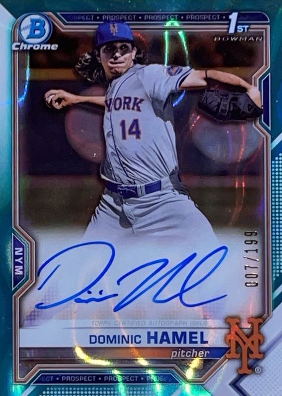 2021 Bowman Draft #CDA-DH Chrome DP Auto - Aqua Lava Refractor /199 (1st)