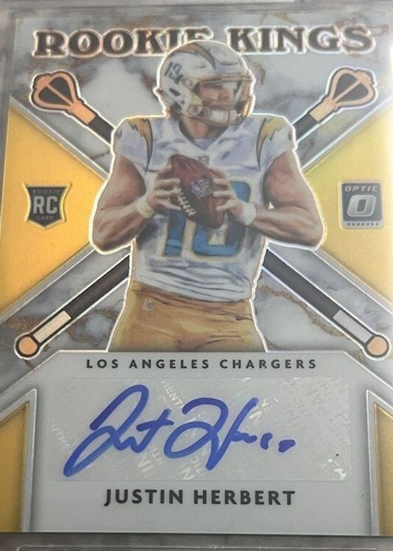 Justin Herbert 2020 Optic #RKA-JH Rookie Kings Autographs - Gold /10 RAW