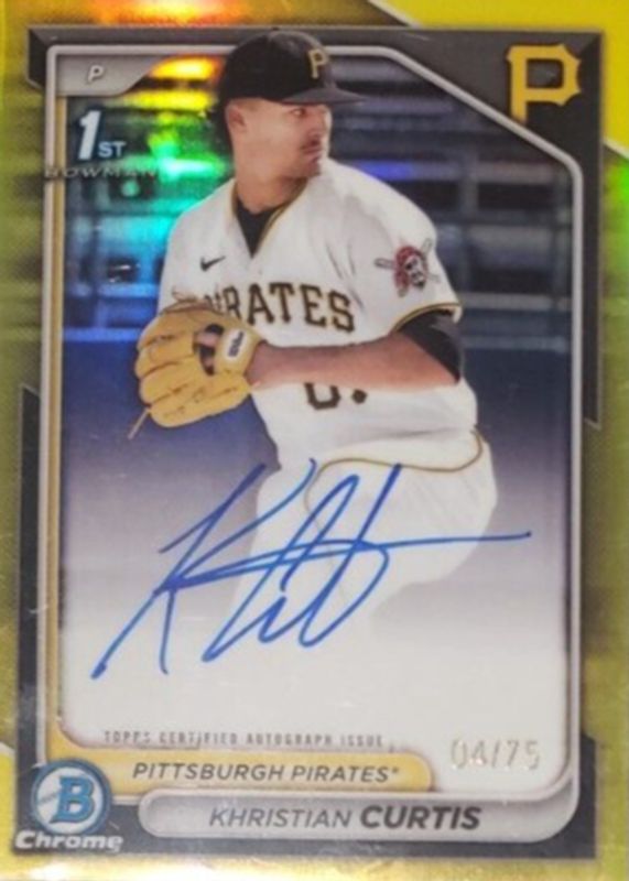 2024 Bowman Chrome #CPA-KC Prospect Auto - Yellow Refractor /75 (1st)