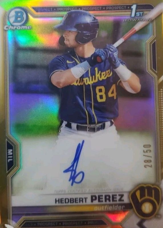 2021 Bowman #CPA-HP Chrome Prospect Auto - Gold Refractor /50 (1st)
