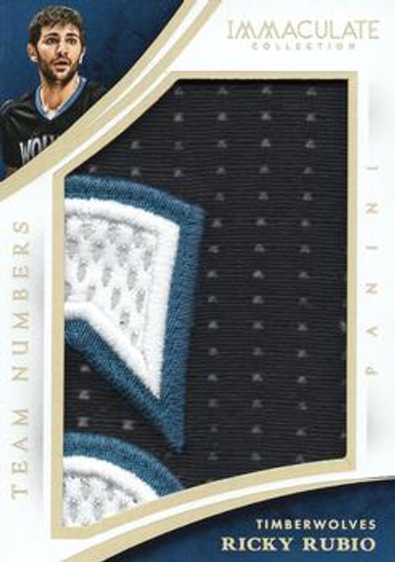 Ricky Rubio 2014 Immaculate #27 Team Logos Numbers /18 Price Guide ...