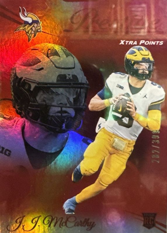 JJ McCarthy 2024 Prestige #311 Red Premium Xtra Points /399 Rookie RAW