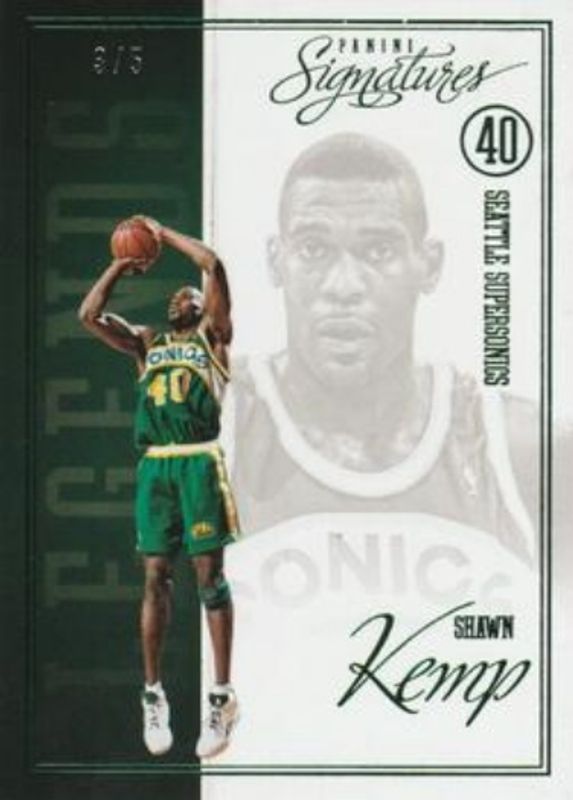 Shawn Kemp 2012 Panini Signatures #198 Chase Legends Green /5 RAW