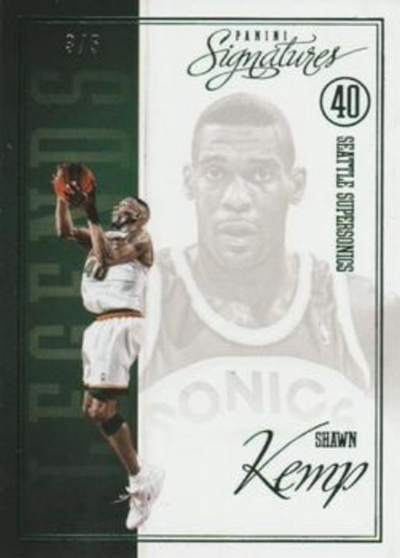 Shawn Kemp 2012 Panini Signatures #196 Chase Legends Green /5 RAW