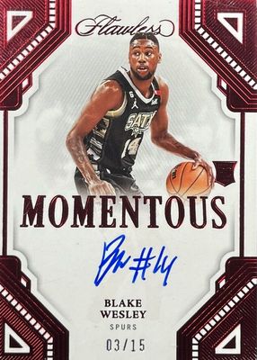 2022 Flawless #MA-BKW Momentous Autographs - Ruby /15
