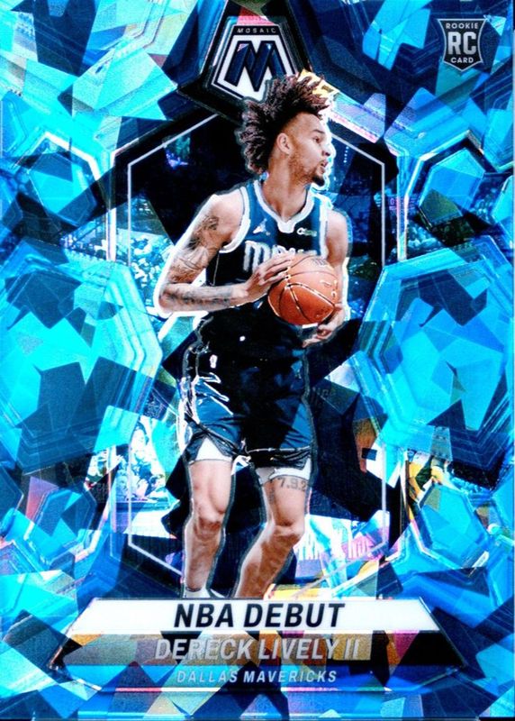 Dereck Lively II 2023 Mosaic #265 NBA Debut - Ice /125 Rookie RAW