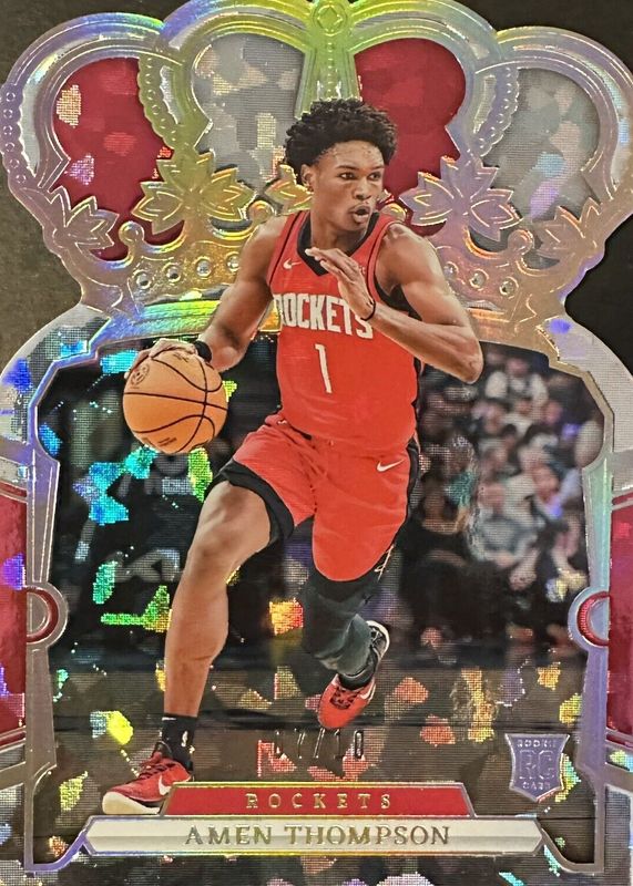 Amen Thompson 2023 Crown Royale #65 Gold Crystal /10 Rookie RAW