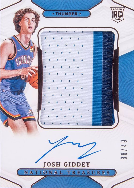 Josh Giddey 2021 National Treasures #114 Rookie Patch Auto - Bronze (/49) RAW