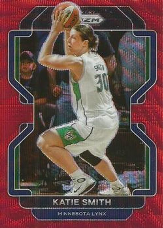 Katie Smith 2022 Prizm WNBA #28 Ruby Wave RAW