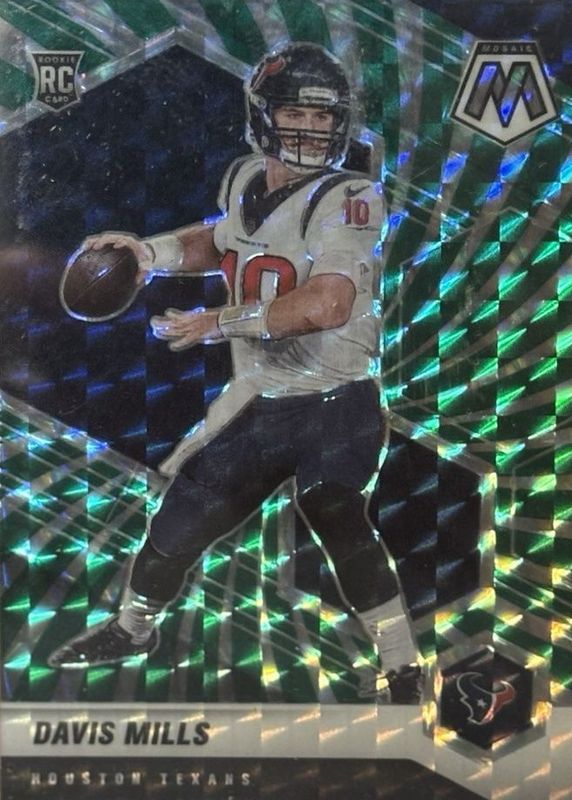 Davis Mills 2021 Mosaic #322 FOTL Green Swirl /11 Rookie RAW