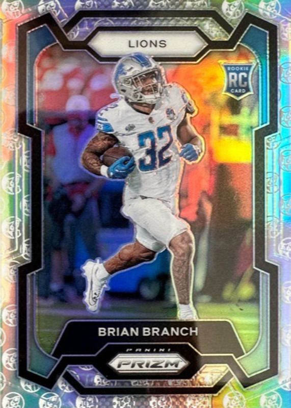 Brian Branch 2023 Prizm #328 White Knight /3 Rookie RAW