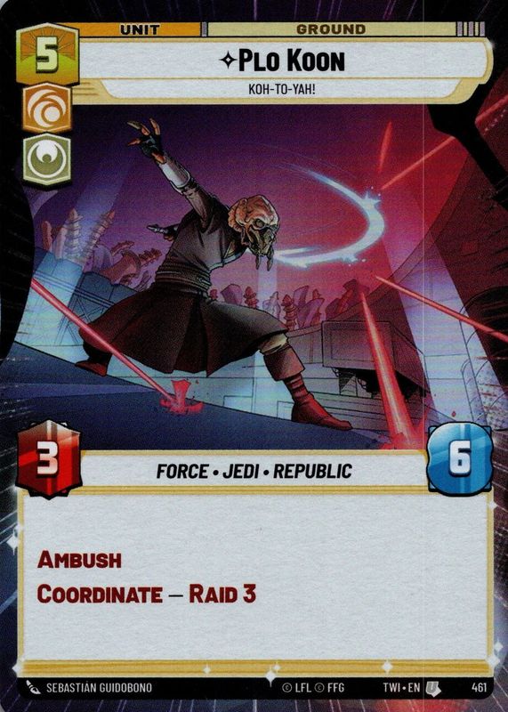 Plo Koon 2024 Twilight of the Republic #461 Hyperspace Foil Price Guide ...