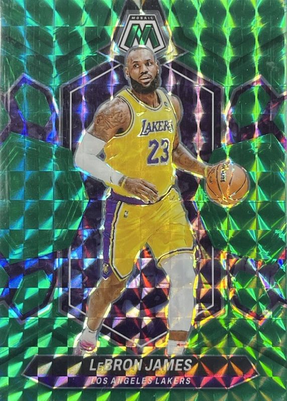 LeBron James 2023 Mosaic #92 Choice Fusion Green /18 RAW