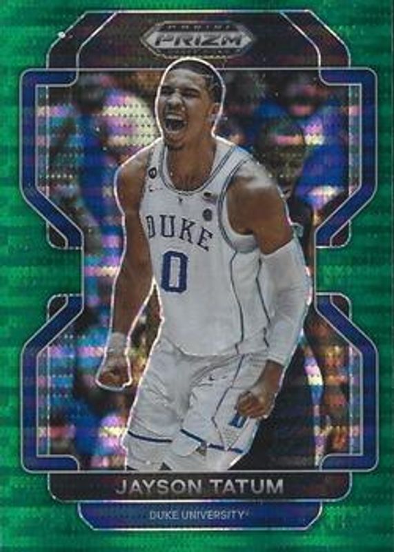 Jayson Tatum 2022 Prizm Draft Picks #23 Green Pulsar /25 RAW
