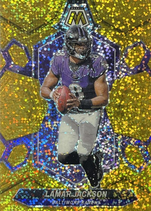 Lamar Jackson 2024 Mosaic #15 Gold Sparkle /24 RAW