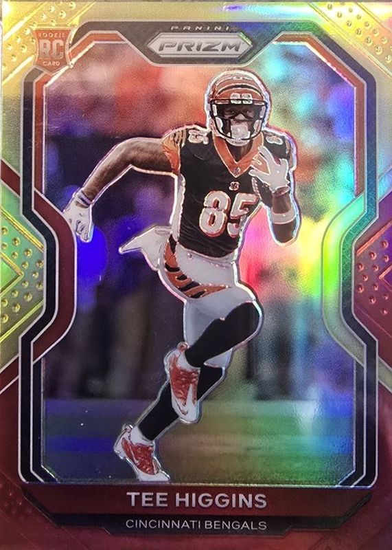 Tee Higgins 2020 Prizm #308 Tmall Red & Yellow (Rookie) /8 RAW