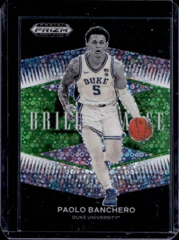 Paolo Banchero 2022 Prizm Draft Picks #BR-PB Brilliance - Neon Green Circles /5 Rookie RAW