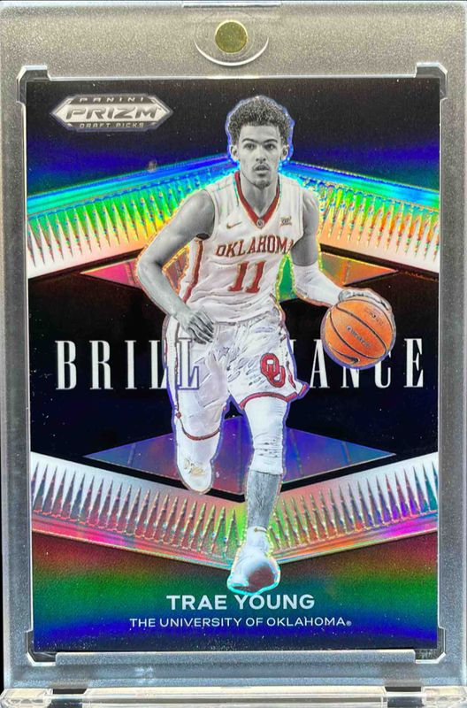 Trae Young 2022 Prizm Draft Picks #BR-TY Brilliance - Black /1 RAW