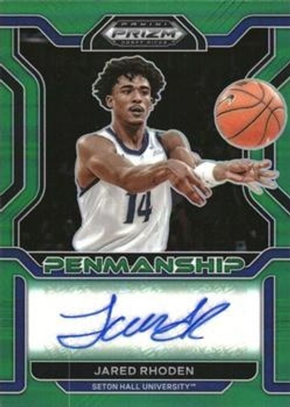 Jared Rhoden 2022 Prizm Draft Picks #CP-JRH College Penmanship - Green ...