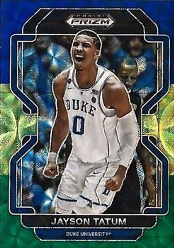 Jayson Tatum 2022 Prizm Draft Picks #23 Choice Blue Yellow & Green RAW