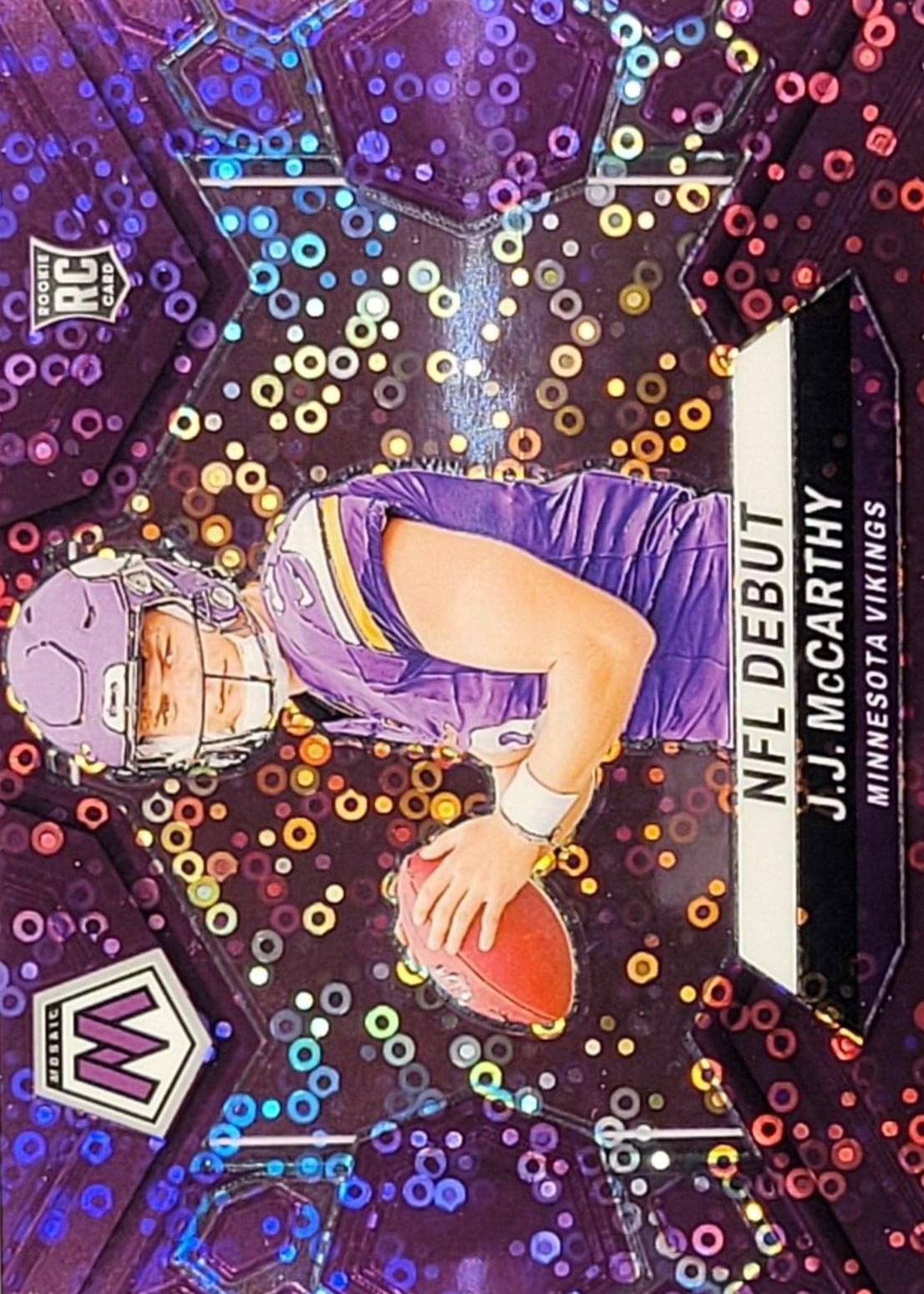 JJ McCarthy 2024 Mosaic #275 NFL Debut - No Huddle Purple /50