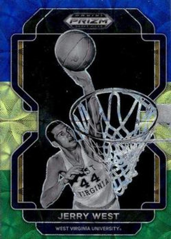 Jerry West 2022 Prizm Draft Picks #24 Choice Blue Yellow & Green RAW