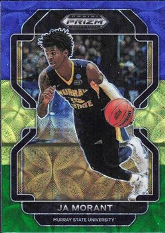 Ja Morant 2022 Prizm Draft Picks #19 Choice Blue Yellow & Green RAW