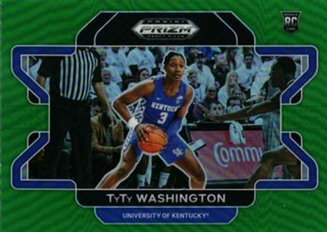 TyTy Washington Jr. 2022 Prizm Draft Picks #64b Green Rookie RAW