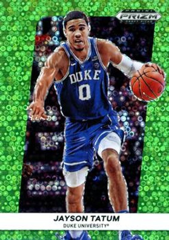 Jayson Tatum 2022 Prizm Draft Picks #FB-JT Flashback - Neon Green Circles /5 RAW