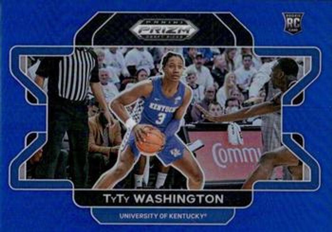 TyTy Washington Jr. 2022 Prizm Draft Picks #64b Blue /199 Rookie RAW