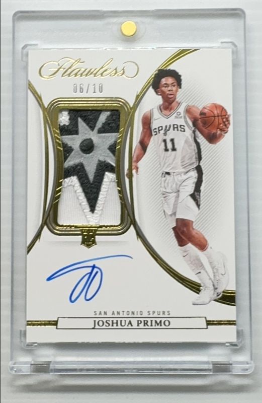 Joshua Primo 2021 Flawless #VPA-JPR Vertical Patch Auto - Gold /10 Rookie RAW
