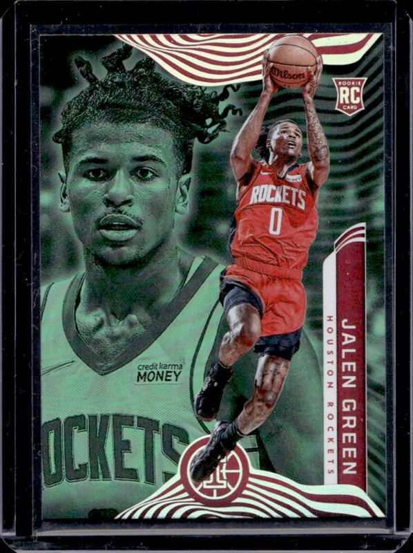 Jalen Green 2021 Illusions #152 Trophy Collection Emerald Rookie RAW