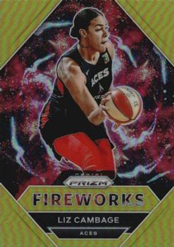 Liz Cambage 2021 Prizm WNBA #11 Fireworks - Gold /10 RAW