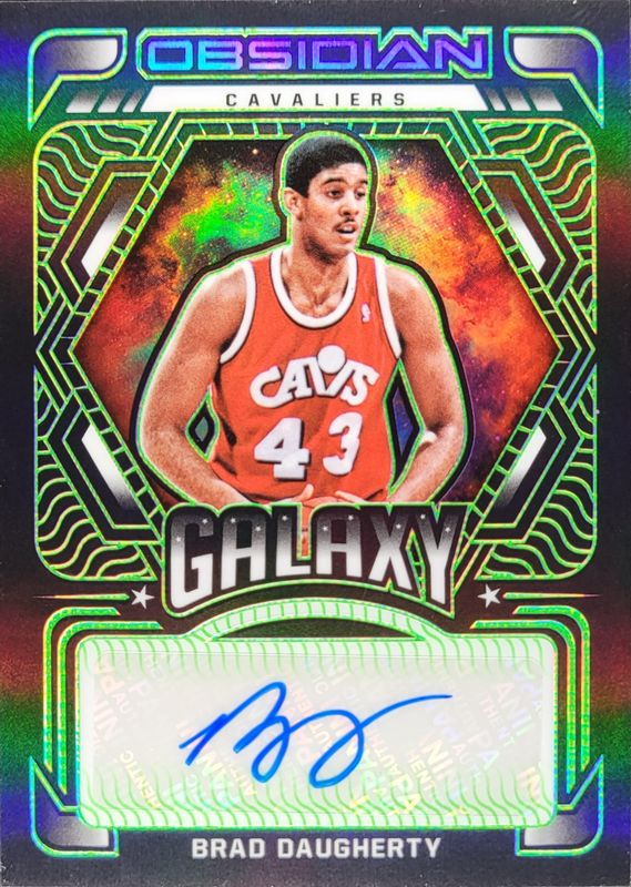Brad Daugherty 2021 Obsidian #GA-BDA Galaxy Autographs - Electric Etch Green /25 RAW