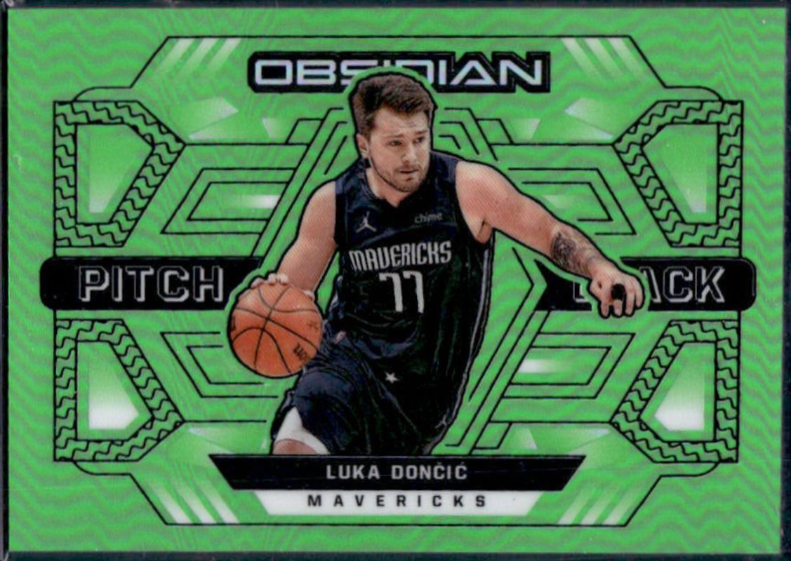 Luka Doncic 2021 Obsidian #9 Pitch Black - Electric Etch Green Flood RAW