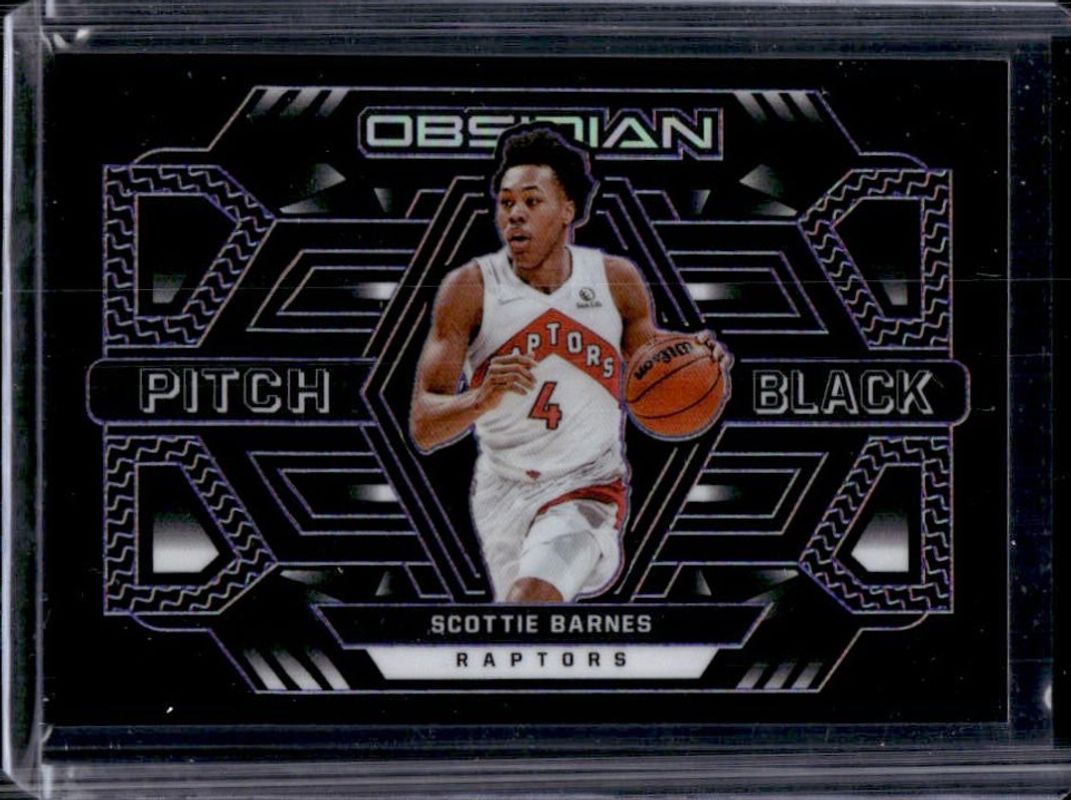Scottie Barnes 2021 Obsidian #26 Pitch Black - Electric Etch Purple /75 Rookie RAW