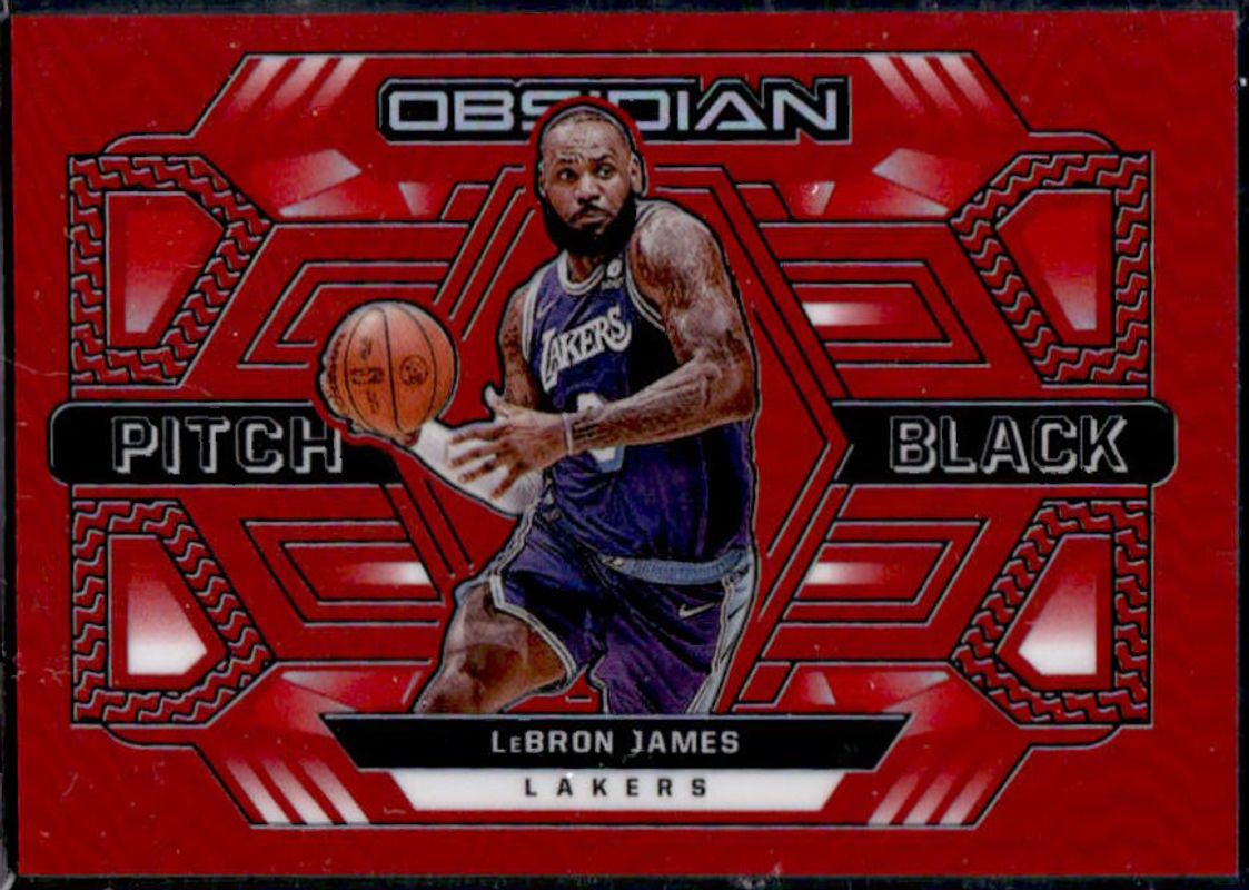 LeBron James 2021 Obsidian #6 Pitch Black - Electric Etch Red Flood RAW