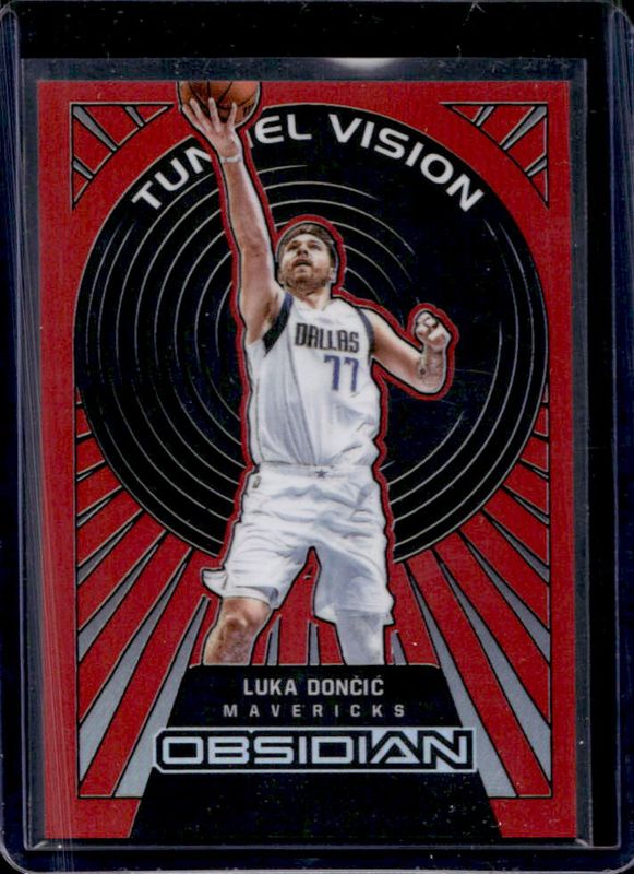 Luka Doncic 2021 Obsidian #3 Tunnel Vision - Electric Etch Red Flood RAW