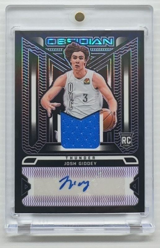 Josh Giddey 2021 Obsidian #RJI-JGI Rookie Jersey Ink - Electric Etch Purple /35 RAW