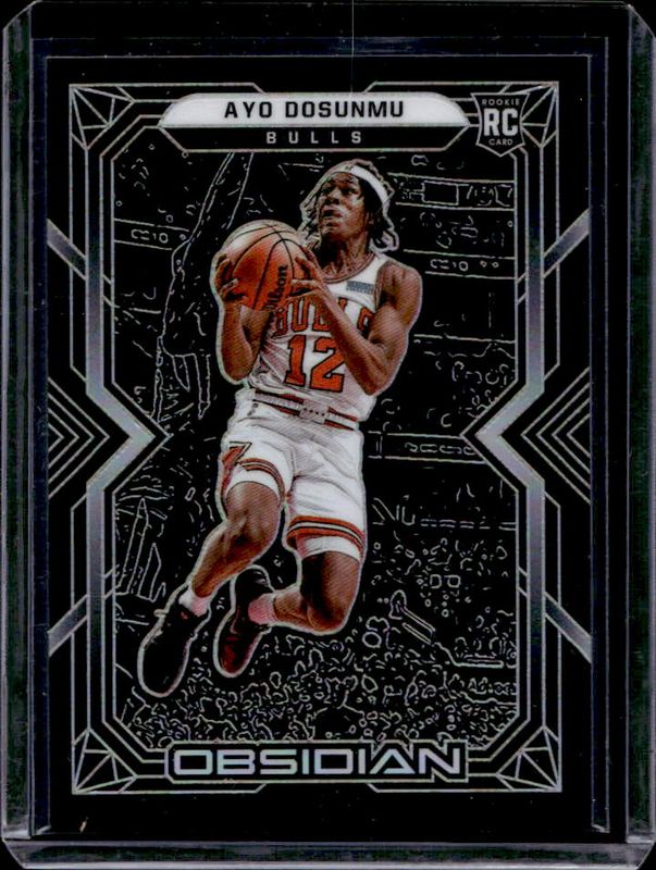 Ayo Dosunmu 2021 Obsidian #168 Base Rookie RAW