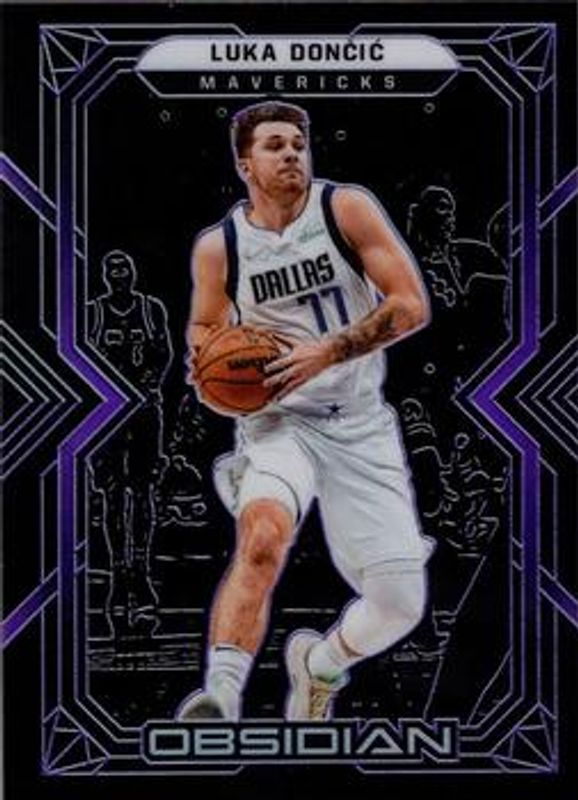 Luka Doncic 2021 Obsidian #77 Electric Etch Purple /99 RAW